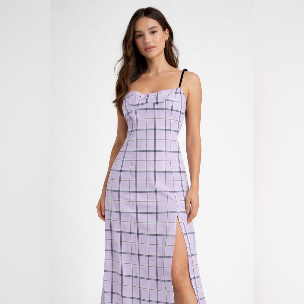 Urban Outfitters Lavender Checkered Slip Dress